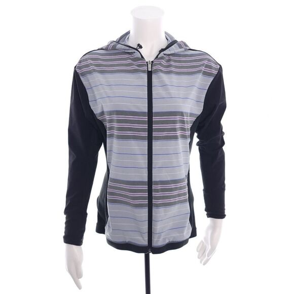 Adidas Cllimacool Women's Size XS Full Zip Hooded Striped Jacket - Picture 2 of 7